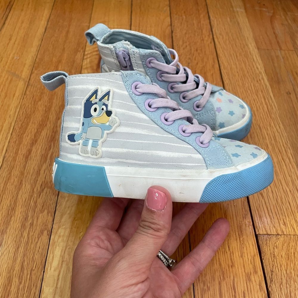 Ground up Bluey Blue and Purple High-Top Sneakers with Playful Design size 7